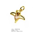 Golden bird dinosaur pendant charm with marquise zircon inlay for jewelry making - Style C Champagne Color