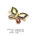 Macro view of a colorful zircon butterfly connector for DIY jewelry making, 22mm x 15.5mm - Four Color Marquise Inlaid Butterfly Style (5)