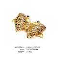Macro view of butterfly connector with multicolored zircon inlays for DIY jewelry - Colorful Pointed Hollow Butterfly Style (9)