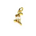 Golden dinosaur pendant featuring a marquise-cut zircon for bracelets and necklaces - Style D White