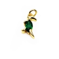 Golden dinosaur pendant with marquise-cut green zircon stone for jewelry making - Style D Green