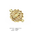 Détail du connecteur Vierge Marie doré avec zircon et bord soleil pour bijoux DIY - Connecteur Vierge Marie Bord Rayon de Soleil-Style 7
