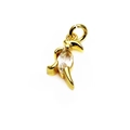 Golden dinosaur charm pendant with marquise zircon inlay for DIY jewelry crafting - Style D Blue