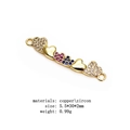 Conector de corazón en cobre dorado con circonitas de colores para pulseras de joyería DIY - Estilo Seis Corazones (1)