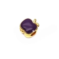 Ciondolo a mela in smalto viola placcato oro con incisione S925 per bracciali DIY - Stile Mela in Smalto Viola (5#)