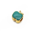 Charm pomme dorée avec émail turquoise et gravure S925 pour bracelets DIY - Forme Pomme Émail Turquoise (5#)