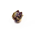 Charm gatto dorato con smalto viola per braccialetti fai-da-te e gioielleria - Stile Gatto Viola con Campanellino (7#)