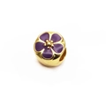 Ciondolo a fiore dorato con smalto viola per bracciali e collane fai da te - Stile Fiore a Cinque Petali Viola (13)