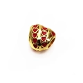 Golden heart-shaped charm bead with red enamel heart patterns for DIY bracelets - Hollow Gold Red Hearts (16)