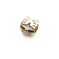 Golden lucky cat bead with white enamel and red collar for DIY charm bracelets - White Enamel Maneki Neko (17)