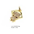 Golden micro-paved zircon cartoon girl pendant for DIY jewelry making 14x17mm - Micro-set Zirconia Girl Pendant Only (Without Chain) (1)