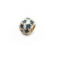 Charme en émail blanc avec étoiles bleues et finition dorée pour bracelets personnalisés - Style Base Blanche Motif Étoile à Cinq Branches Bleue (17)