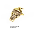 Golden micro-pave zircon boy charm with sparkling white stones for DIY jewelry - Micro-set Zirconia Boy Pendant Only (Without Chain) (2)