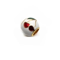 Gold-plated cherry enamel bead charm with red fruits and green leaves for DIY bracelets - White Enamel Cherry Style (19)