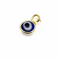 Goldener Evil-Eye-Anhänger mit blauem Glaskristall für DIY-Halsketten und Armbänder - Blau