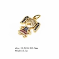 Cute girl pendant with colorful zircon stones in gold finish for DIY jewelry 11.5x16.5mm - Colorful Gemstone Girl Pendant Only (Without Chain) (5)