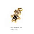 Golden micro-paved zircon boy charm pendant for DIY jewelry, 10x15.5mm size - Deep Blue Gemstone Boy Pendant Only (Without Chain) (8)