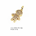 Golden micro-pave zircon boy pendant for DIY jewelry making, size 10x15.5mm - Micro-set Zirconia Boy Figure Pendant Only (Without Chain) (10)