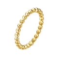Detailed view of a 2mm gold beaded titanium steel ring with elegant polished finish. - Size 5 / Gold