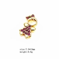 Golden girl pendant charm with purple zircon stones for DIY jewelry, 7.5x13mm size - Bowknot Girl Pendant Only (Without Chain) (13)
