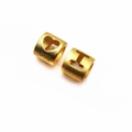 Breloques lettre H et cœur avec poinçon 999 en or sable pour les bracelets - Lettre I (Émail)