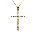 Makroaufnahme Gold-Kreuzanhänger mit Marquise-Zirkonia und feiner goldener O-Gliederkette - 10 Marquise Stein Gold Kreuz Stil (1) / 1
