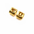 Pendentif doré 999 avec cœur et découpe ovale pour bracelets et bijoux DIY - Lettre O (Émail)
