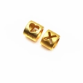 Perles évidées lettre X et cœur dorées avec gravure 999 pour bracelets - Lettre X (Émail)