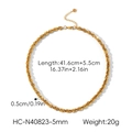 Détail du collier chaîne torsadée en acier inoxydable plaqué or 18 carats de 5 mm - Collier (HC-N40823) / 5mm