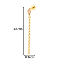 G23 titanium threadless labret piercing with kite-shaped CZ and long tassel chain - Champagne Rhombus Style (T2578-3) / Gold