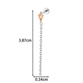 G23 titanium push-in labret piercing featuring orange kite zircon and long chain tassel detail - Orange Rhombus Style (T2578-3) / Silver