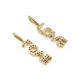 Goldener LOVE-Anhänger mit Zirkonia-Besatz, Vorderseite und hohle Rückseite gezeigt - Liebe