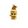 Primer plano detallado de un colgante 3D de oro mate con un tierno diseño de Buda de dibujo - N.º 04 / Oro Antiguo