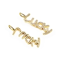 LUCKY Buchstabenanhänger in Gold mit Zirkoniasteinen für individuellen DIY-Schmuck - LUCKY