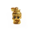 Detalle del colgante Manjusri dorado con esmalte colorido y gran lazo para colgar - Talla 6 / Oro Antiguo
