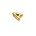 Polished 14K gold-plated letter A alphabet bead with side hole for DIY jewelry making - 14K Gold / Letter A