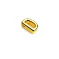 Polished 14K gold plated letter D charm bead with horizontal hole for DIY jewelry - 14K Gold / Letter D