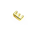 Polished 14K gold-plated capital letter E charm bead for DIY jewelry making - 14K Gold / Letter E