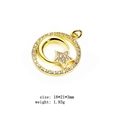 Pendentif doré étoile et croissant de lune avec cristaux de zircone cubique - Style Cercle Étoile Lune (2#)