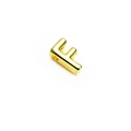 14K gold plated letter F alphabet bead for DIY jewelry making and bracelet charms - 14K Gold / Letter F