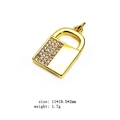 Pendentif cadenas rectangle doré avec micro-pavage en zircon et finition or 18 carats - Style Cadenas Patchwork (3#)
