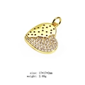 Pendentif cœur doré avec micro-pavé de zircons et dimensions de 17x17mm - Style Cœur à Pois (4#)