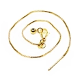 Adjustable golden box chain necklace and bracelet with needle pin for DIY jewelry making - Bracelet 22cm / Light gold