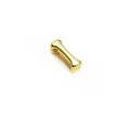 Polished 14K gold plated bone-shaped bead pendant for DIY jewelry bracelets - 14K Gold / Letter I