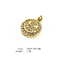 Goldener runder Smiley-Anhänger mit Zirkon-Mikropavé und Sterndetail (13x15,5 mm) - Sternenauge Lächeln (6#)