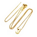 Polished 14K gold-plated necklace featuring a number 3 slide charm and adjustable chain - Chain Only (Without Pendant)