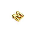 Polished 14K gold plated letter M alphabet bead for DIY jewelry making - 14K Gold / M