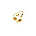 Detailed macro view of gold 14K plated number 4 charm with polished mirror finish - Number 4 Style