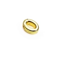 Polished 14K gold plated oval alphabet spacer bead for DIY jewelry making - 14K Gold / Letter O