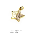 Sternanhänger aus Gold mit Zirkonia-Mikropavé und strukturierter Perlenoberfläche - Perlenrand Stern Stil (11#)